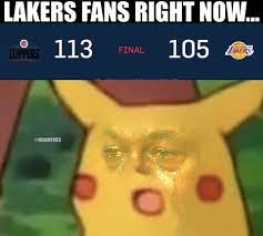 Using awesemo's oddsshopper tool, we can easily compare the nba odds for lakers vs. Nba Memes Lakers Fans Seeing A Must Win Vs The Clippers Facebook