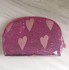 secret glitter pink makeup bag pouch