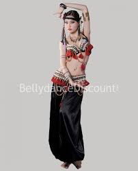 red tribal fusion bellydance costume