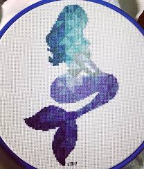 Geometric Mermaid Cross Stitch Pattern By Ritacuna Mermaid