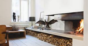 Modern Fireplace Awesome Log Storage
