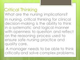 Critical Thinking  Nursing Process Management of Patient Care SlideShare