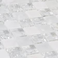 Glass Mosaic Bathroom White Glass Tile