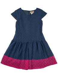 Florence Eiseman Studio 342 Navy Color Block Lace Dress Size 5 Last One