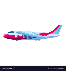 airplane jet cargo cartoon red colour