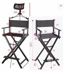 nysa black portable makeup chair for