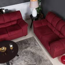 maroon sofa set with recliner chair