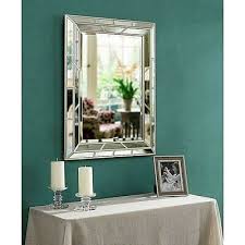 Large Glam Wall Mirror 3 D Beveled