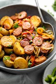 sheet pan sausage and potatoes with