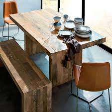 This reclaimed pine wood dining table has a trestle base with an hourglass design. Round Table Light Online