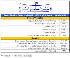 structural beam stress and deflection