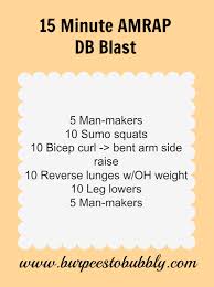 wednesday workout 15 minute amrap db