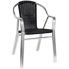 Black Rattan Aluminum Outdoor Patio Chair
