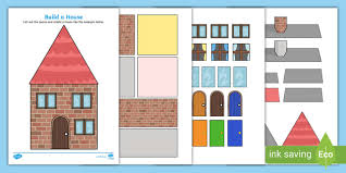 House Using Shapes Activity Template