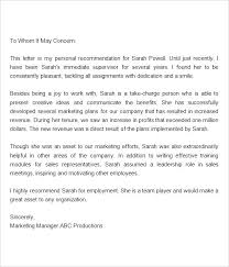 Endorsement Letter For Employment Sample Recommendation