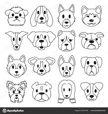 vector cartoon diffe type dog faces