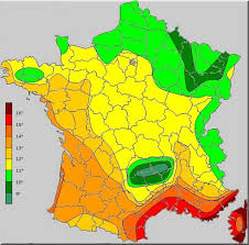 Climate Map Of France Snowy Averages Temperature