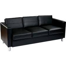 If you are in the market for sofas, loveseats, or chaises, you will need to decide what type of materials you want. Osp Home Furnishings Pacific Easy Care Black Faux Leather Sofa Couch With Box Spring Seats And Silver Color Legs Walmart Com Walmart Com