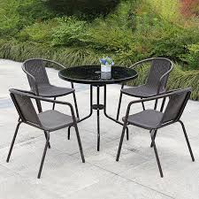 2 4 6x Stackable Outdoor Chairs Plastic