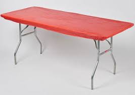 Rectangle Red Plastic Table Cover