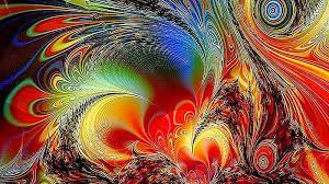 3d colorful dark fractal abstraction