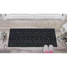 a1 home collections grill indoor outdoor black 18 in x 48 in rubber easy to clean all weather exterior doors large size double door mat