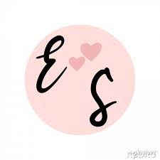 es initial logo wedding calligraphy
