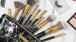 black marble luxe makeup brush set