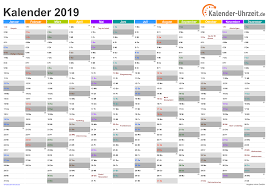 Laden sie die kalender mit feiertagen 2019 zum ausdrucken. Kalender 2019 Zum Ausdrucken Kostenlos