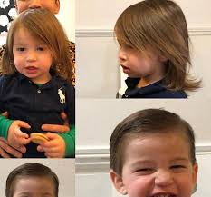 Layered blonde hair with a long fringe. 60 Trendy Stylish Baby Boy Haircut Routines In 2020