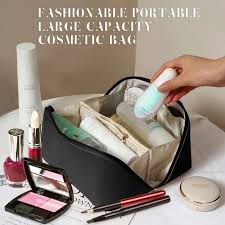 leather travel cosmetic bag makeup bag