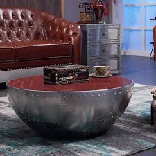 Aviator Coffee Table With Storage Drum