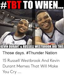 After news got out that russell westbrook was traded to the houston rockets, people released a variety of memes on social media. Tb To When 9 Kevin Durant Russell Westbrook Did This Those Days Thunder Nation 15 Russell Westbrook And Kevin Durant Memes That Will Make You Cry Kevin Durant Meme On Me Me