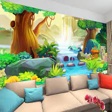 Shop our collection of kids wallpaper murals and kids wall murals to decorate a boys bedroom, girls room, teen room, playroom or nursery. Custom 3d Mural Wall Paper Cartoon Big Tree Forest River Wall Mural Kids Room Bedroom Backdrop Photo Wallpaper Decor Papel Tapiz Wallpapers Aliexpress