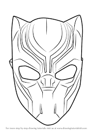 how to draw black panther mask captain
