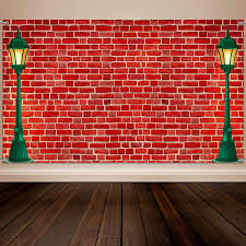 Christmas decoration supplies, extra large fabric north pole wall scene setters for christmas decoration, merry christmas banner santa's village photo booth backdrop background banner. Amazon Com Christmas Brick Wall Theme Decoration Supplies Extra Large Fabric Red Brick Wall Street Backdrop For Baby Shower Banner Decoration Boy Girl Birthday Party Theme Photo Booth Background Home Kitchen