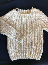 Irish Cabled Baby Toddler Or Child 100 Wool Sweater Design