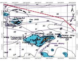Nautical Chart Of Pari Island In The Northern Part Of