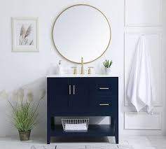 Pottery barn bathroom reclaimed wood bathroom vanity inch white stained mirror ideas gallery posted in hope that home decoration for your home for your home. Moritz Round Mirror Pottery Barn Single Bathroom Vanity Single Sink Vanity Bathroom Vanity