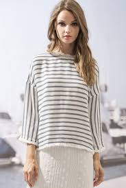 Moon River Frayed Edge Stripe Top 73 The Style Theory