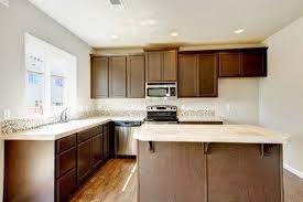 color combinations with brown cabinets