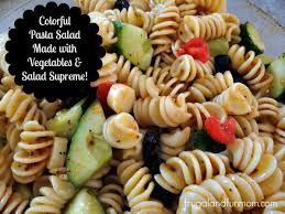 colorful pasta salad made with