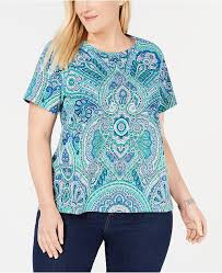 Plus Size Paisley Print T Shirt Created For Macys
