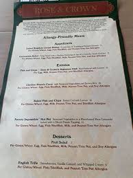 Nowadays, in addition to the. Rose Crown Pub Dining Room Temporary Allergy Friendly Lunch And Dinner Menu