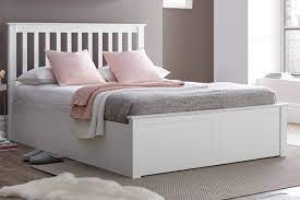 malmo white wooden ottoman bed