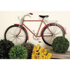 Red Metal Vintage Bicycle Wall Decor