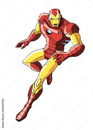 flying iron man from marvel vector