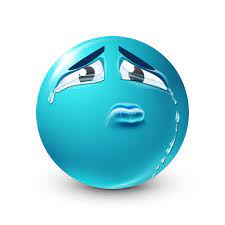Sad and Silently Crying Blue Emoji
