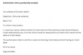 Authorisation Letter Guardianship Template Authorization