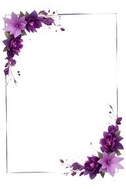 purple flower border frame png